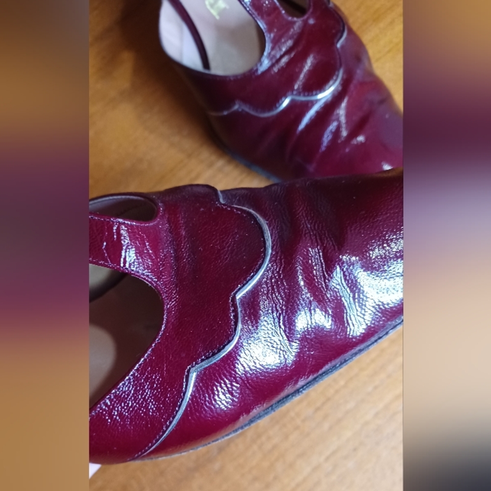 Vintage Wine Colored Leather Heels